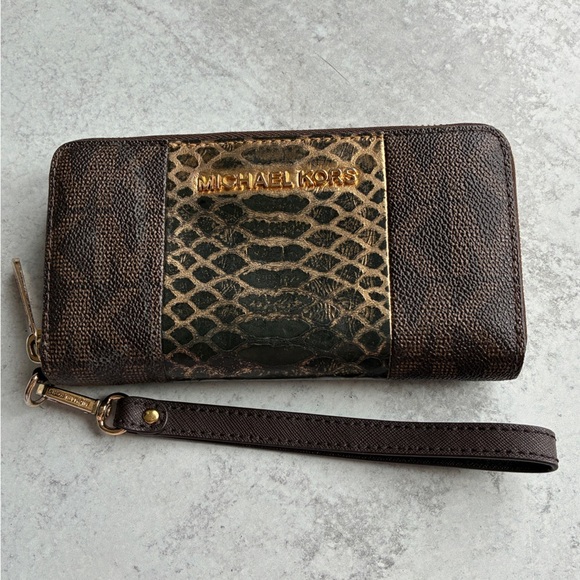 Michael Kors Chocolate Brown Wallet with Gold Hardware - Picture 1 of 9